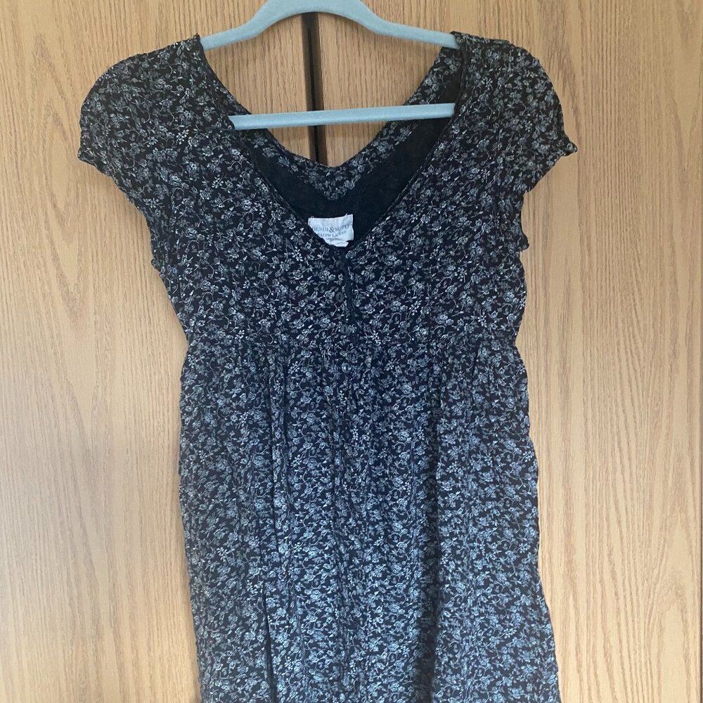 Denim & Supply Ralph Lauren Size Small Black and White Flower summer dress